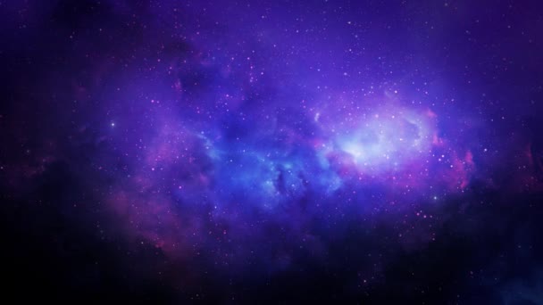 Fantastic Space Achtergrond Met Nebula And Stars Loop / 4k animatie van een naadloze looping ruimte achtergrond met sterren en nevels zoomen in - Video