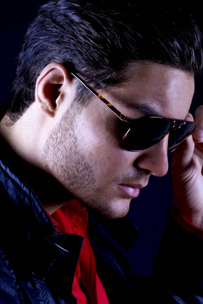 Cool male model with sunglasses - 写真・画像