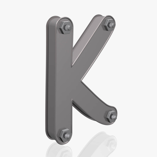 alphabet - metal - letter k - Zdjęcie, obraz
