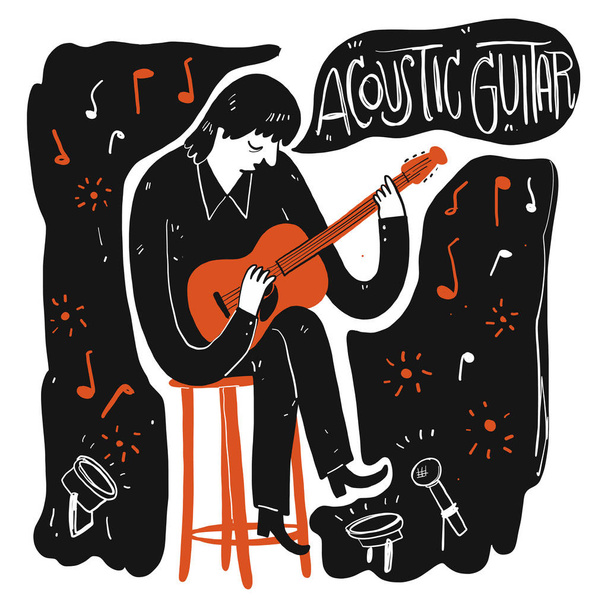 A man playing music. - Vector, Image
