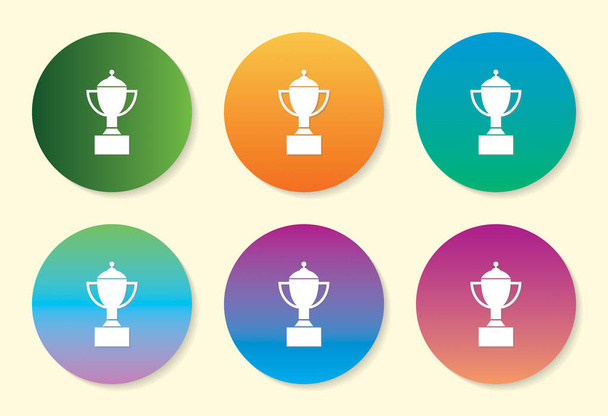 Winning Trophy six color gradient icon design. - ベクター画像