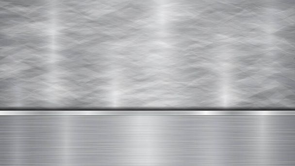 Metal background with polished plate - Vector, Image