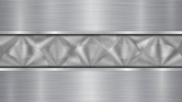 Metal background with two polished plates - Vector, Image