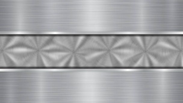 Fondo metálico con dos placas pulidas
 - Vector, Imagen