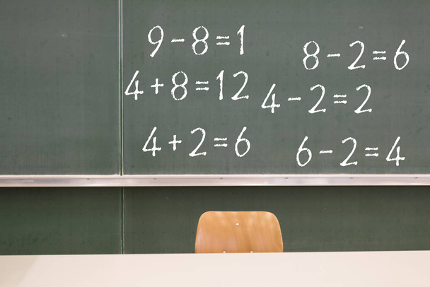 Wiskunde basisschool schoolbord - Foto, afbeelding