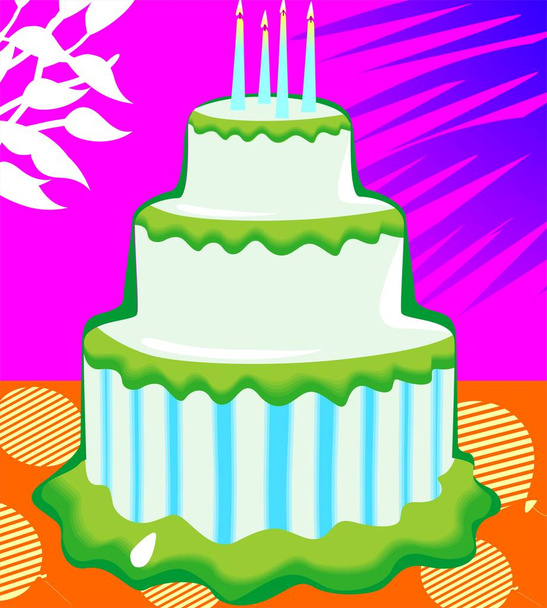 delicious cake slices illustration - Zdjęcie, obraz