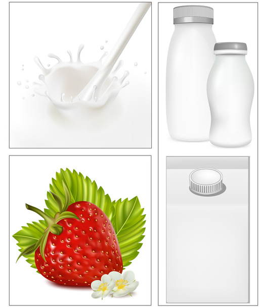 Design balení mléka, mléčných výrobků. - Vektor, obrázek