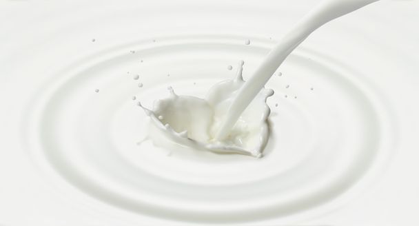 Любитель молока - наливание свежего молока создает всплеск в форме сердца, знак любви
 - Фото, изображение