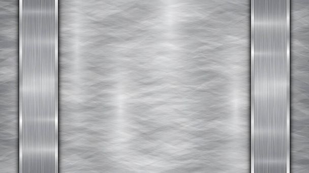 Μεταλλικό φόντο με δύο γυαλισμένες πλάκες - Διάνυσμα, εικόνα