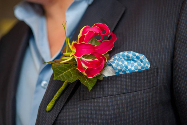 Pink orchid in a Groom Suit - Photo, Image