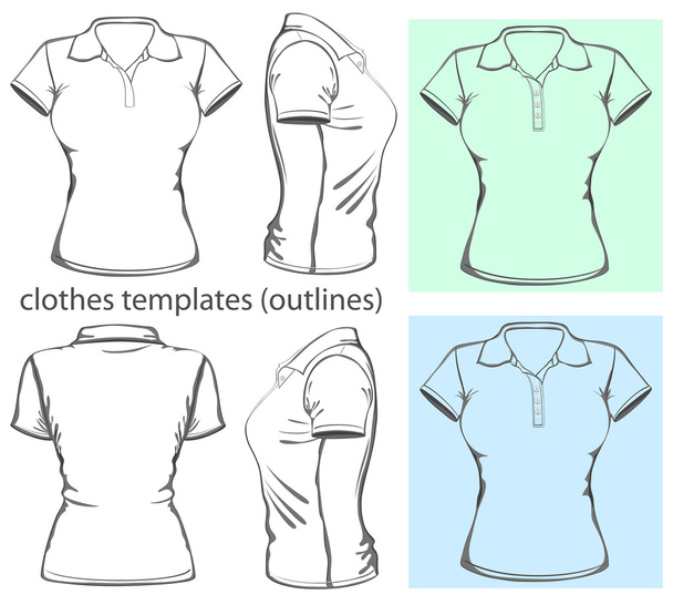 Women's polo-shirt design - Vector, afbeelding