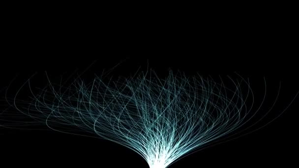 abstraktní futuristická 3D animace jasně modrého stromku tvořeného světelnými vlákny spojenými organicky budoucí technologií a konceptem přírodní fúze ultra vysoká kvalita - Záběry, video