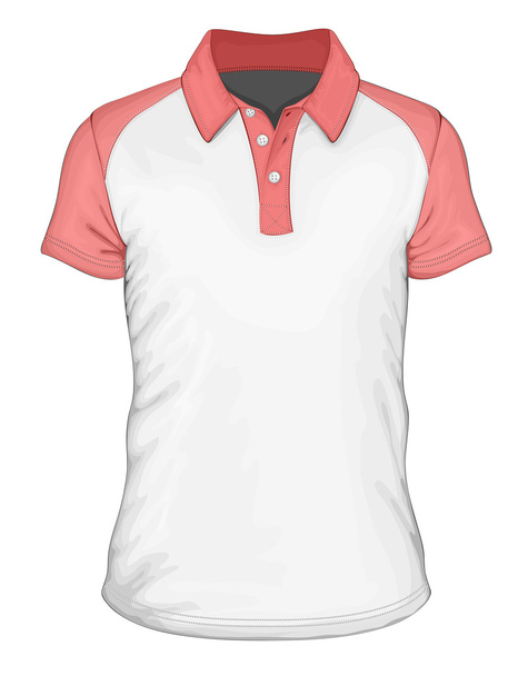 Camisa pólo de manga curta masculina
 - Vetor, Imagem