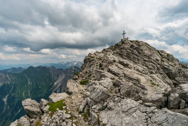 Mountain hike on the Great Widderstein in the Allgaeu Alps - Fotoğraf, Görsel