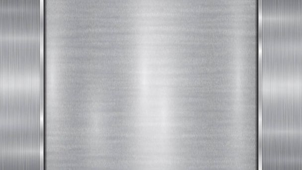 Metalowe tło z dwoma polerowanymi płytami - Wektor, obraz