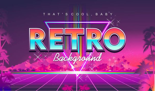 futurisztikus retro digitális banner 80s stílus - Vektor, kép