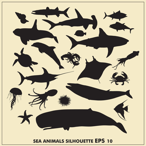Silhouette animali marini
 - Vettoriali, immagini