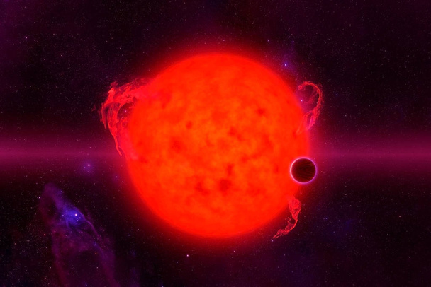 Punainen kuuma tähti. Elementit tämän kuvan on kalustettu NASA
. - Valokuva, kuva