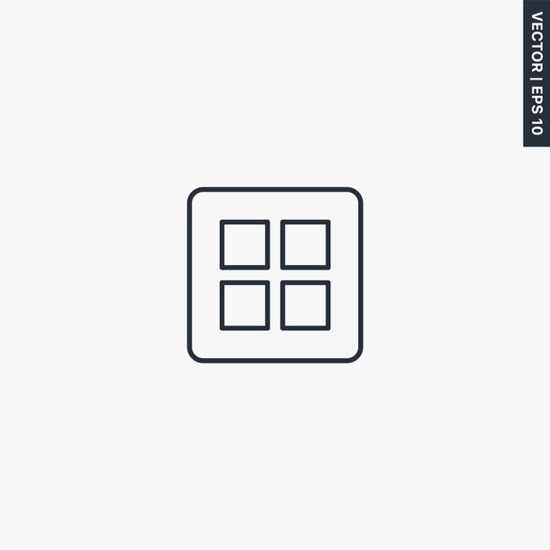 Grid view, linear style sign for mobile concept and web design. - Vector, Image