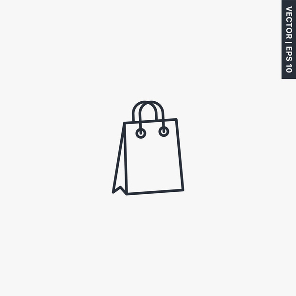 Shopping bag, linear style sign for mobile concept and web desig - Vector, Image