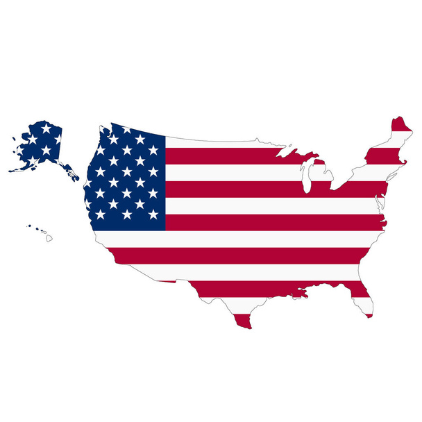 Carte des États-Unis d'Amérique sur fond blanc avec coupure p
 - Photo, image
