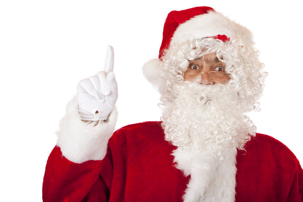 Santa Claus points with finger up - Φωτογραφία, εικόνα