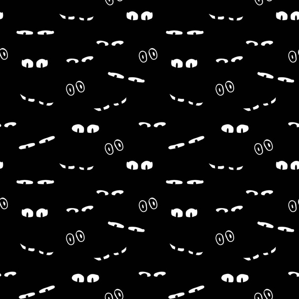 seamless vector halloween pattern with spooky lurking eyes - Vector, Image