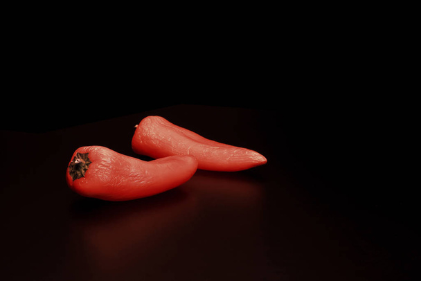 a close up shot of a red apple on a black background - Foto, Imagem