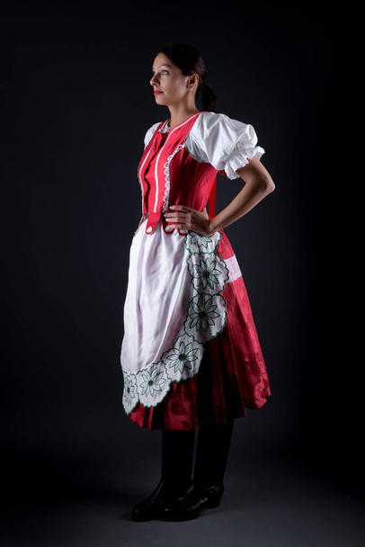 Nuori kaunis slovak nainen perinteisessä puvussa - Valokuva, kuva