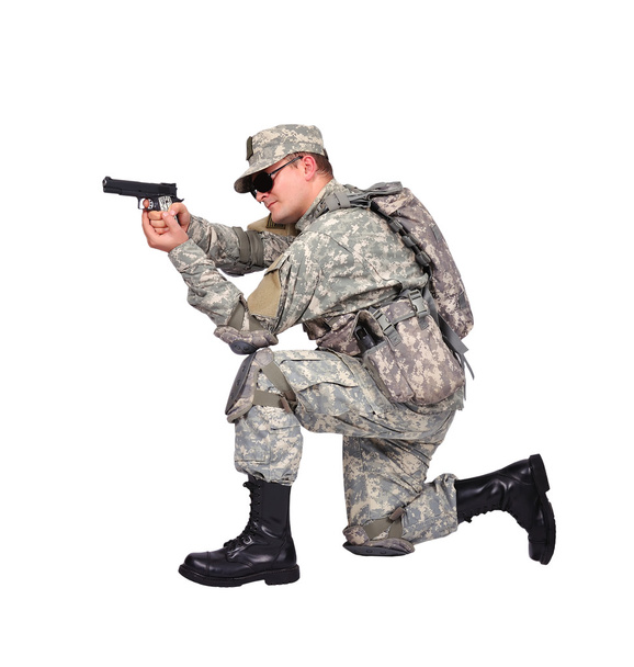 US soldier with gun - Φωτογραφία, εικόνα