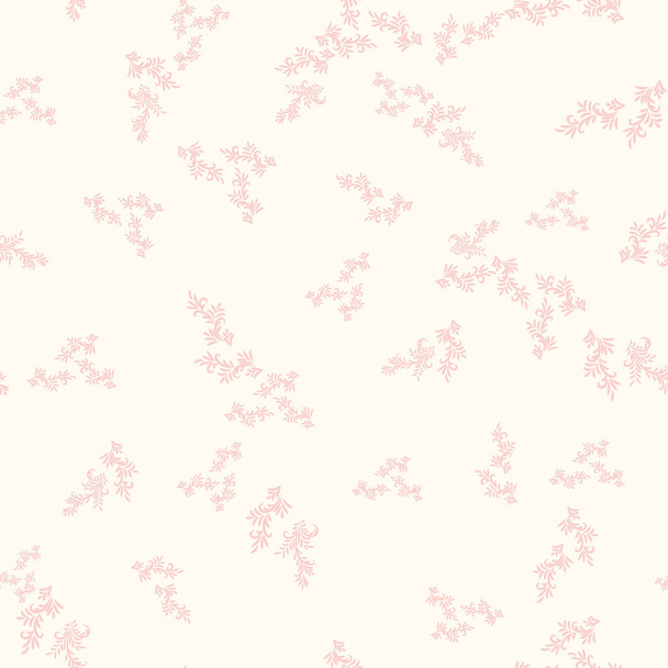 Vintage seamless vecctor plants pattern in pastel pink colors
 - Вектор,изображение