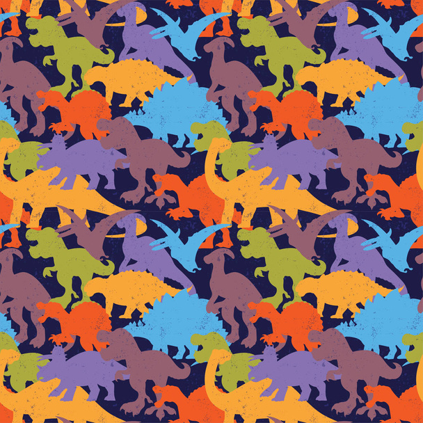 Dinosaurs seamless pattern fashion design  - Vector, Image