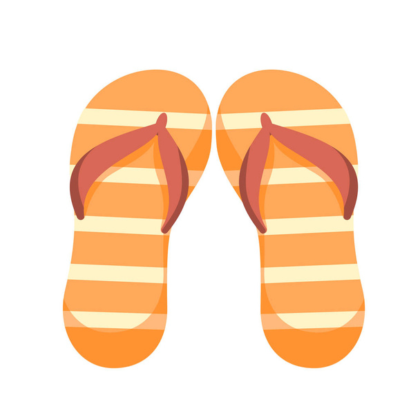 Cartoon Cute Sandals Icon Illustration Isolated - Vector, Image