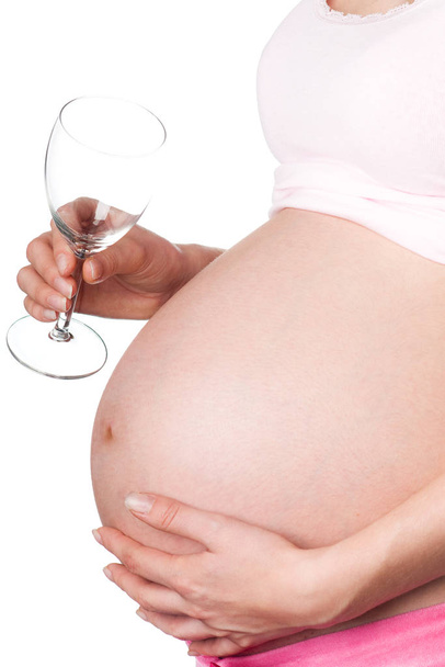 pregnant girl with wineglass - Foto, imagen