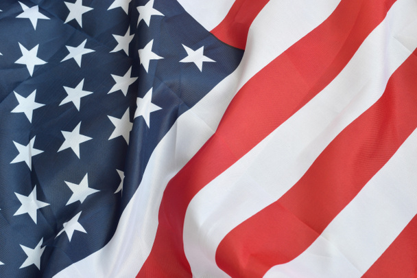 Estados Unidos de América ondeando bandera con muchos pliegues
 - Foto, imagen