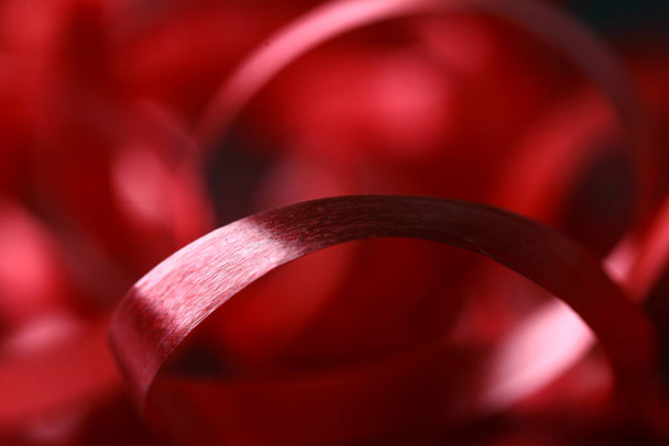 red  ribbon texture background  - 写真・画像