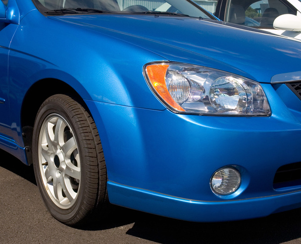 Front End Of A Blue Car - Photo, Image