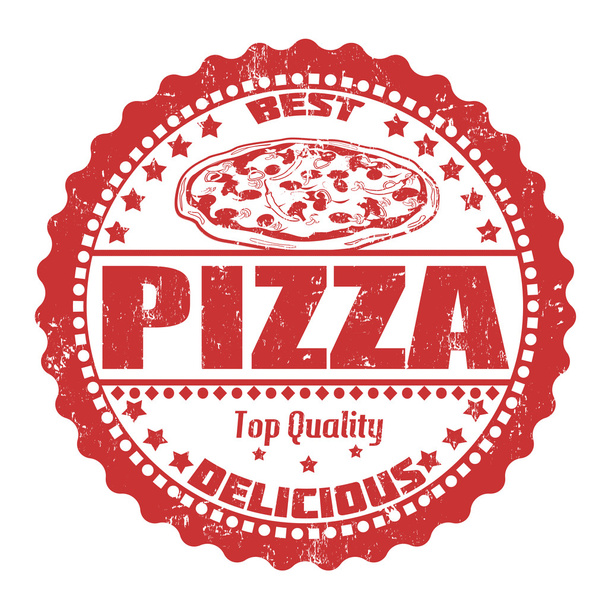 Pizza stempel - Vector, afbeelding