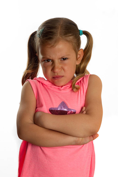 Girl with grumpy face - Photo, image