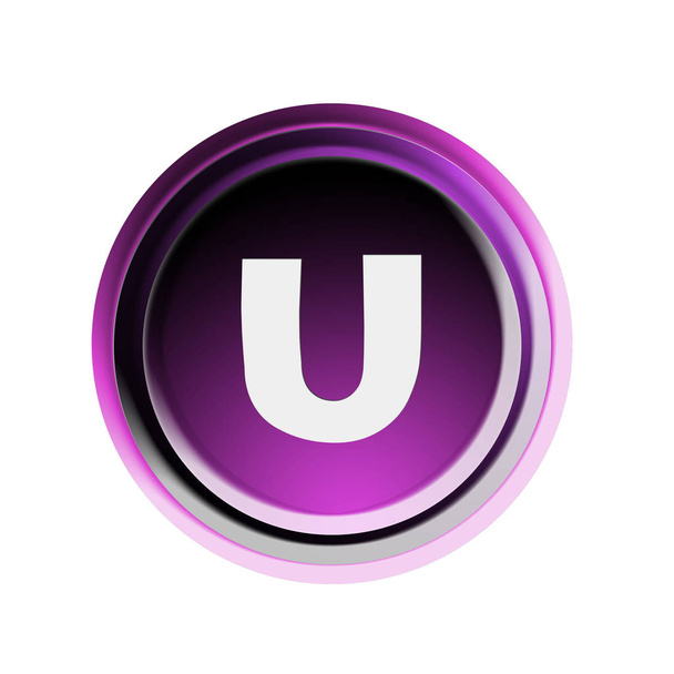 button with letter u - Φωτογραφία, εικόνα