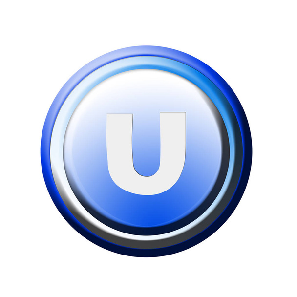 button with letter u - Photo, image