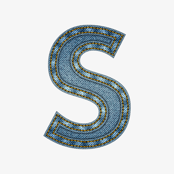 kot kumaştan yapılmış izole alfabesi - Vektör, Görsel