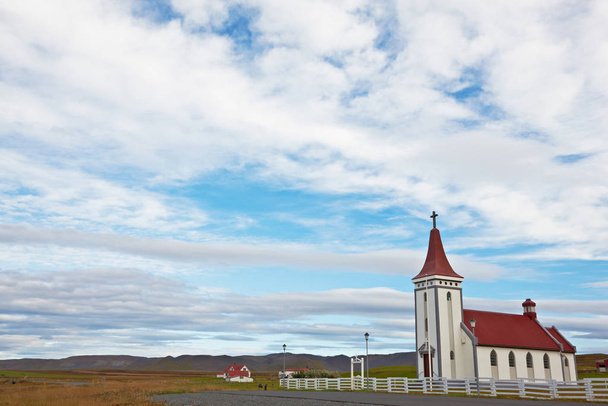 Lutheran church in Kopasker village, Northern Iceland - Fotografie, Obrázek