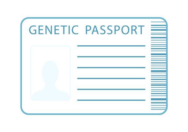 Passaporto genetico con codice a barre. Moderna icona del design piatto. Il documento medico del futuro
. - Vettoriali, immagini