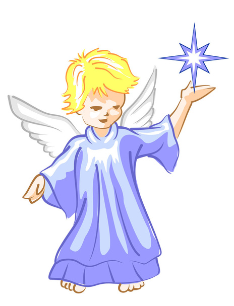 engel met ster lightl - Vector, afbeelding