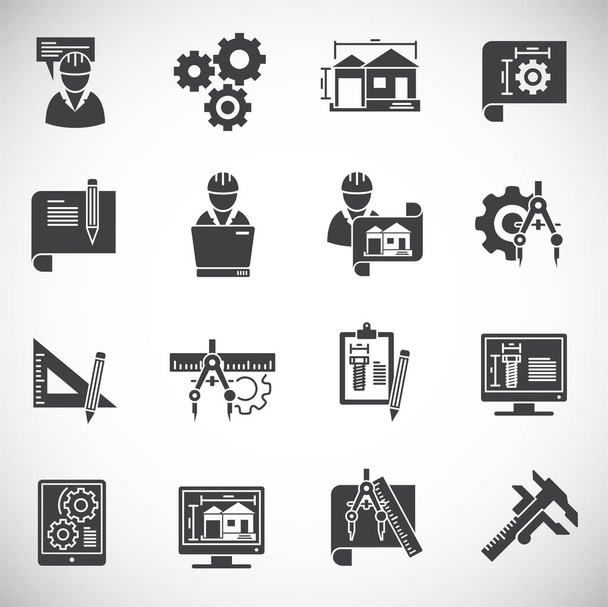 Engineering related icons set on background for graphic and web design. Creative illustration concept symbol for web or mobile app. - Vector, Image