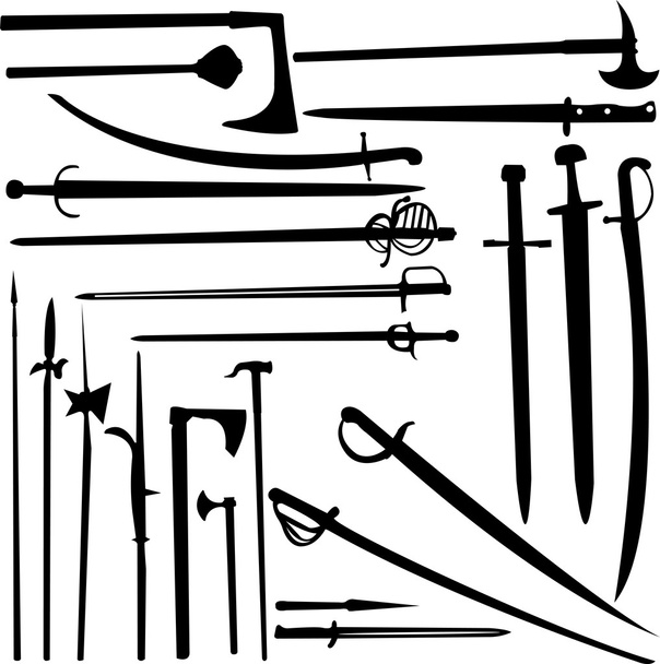 zwaarden en messen - Vector, afbeelding