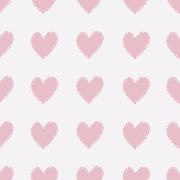Seamless pattern with pink hearts. Vector illustration. - Vektori, kuva