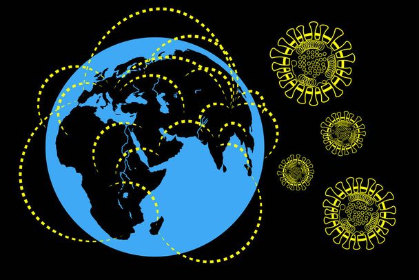 Поширення коронавірусу, вірусу пневмонії по всьому світу, plain
 - Вектор, зображення