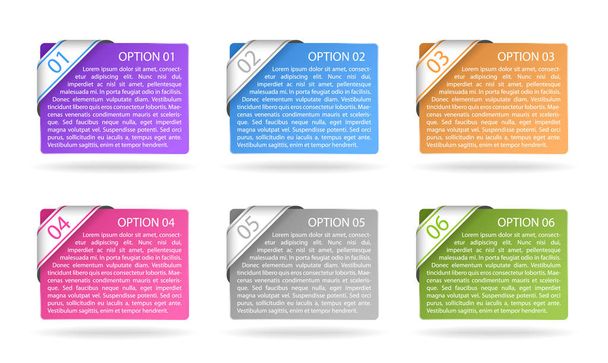 conjunto de etiquetas de opción de papel de color vectorial
 - Vector, imagen